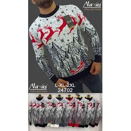 Светр чоловічий 24702 grey р.M-XL "Navas" недорого оптом від прямого постачальника