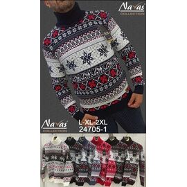 Светр чоловічий 24705-1 brown р.M-XL "Navas" недорого оптом від прямого постачальника