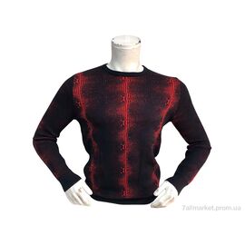 Светр чоловічий Весна/осінь 211497 чорний з червоним (4 шт. р.сіткаM-2XL) "TurkishBrend" недорого оптом від прямого постачальника