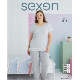 Піжама легка жіноча 13618 l.grey р.2XL-5XL "DONELLA" недорого оптом від прямого постачальника