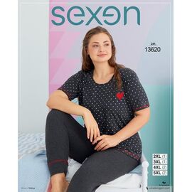 Піжама легка жіноча 13620 grey р.2XL-5XL "DONELLA" недорого оптом від прямого постачальника