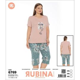 Піжама легка жіноча 6769 beige-old-1 р.2XL-4XL "DONELLA" недорого оптом від прямого постачальника