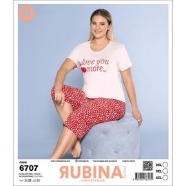 Піжама легка жіноча 6707 red р.2XL-4XL "DONELLA" недорого оптом від прямого постачальника