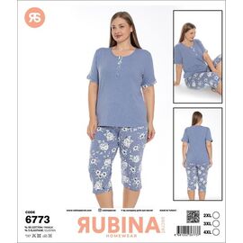 Піжама легка жіноча 6773 l.blue р.2XL-4XL "DONELLA" недорого оптом від прямого постачальника
