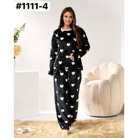 Піжама тепла жіноча 1111-4 black р.44-58 "ZLATA" недорого оптом від прямого постачальника