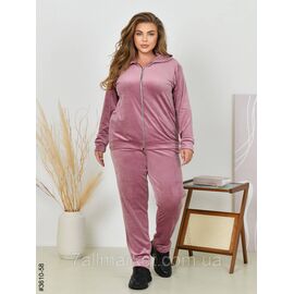 Фотография Спортивный костюм женский на молнии велюр батал 54,56,58 (2цв) "NOWEMBER" недорого от прямого поставщика