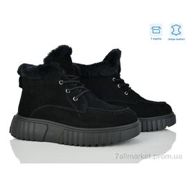 Черевики жіночі стильні Зима 4290-B7788-7 black (8 пар р.36-41) "Мир" недорого оптом від прямого постачальника