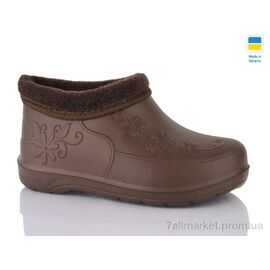 Фотография Галоши женские зима Паяс Г хутро Ж квітка коричневий (8 пар р.38-41) "Progress" недорого оптом от прямого поставщика
