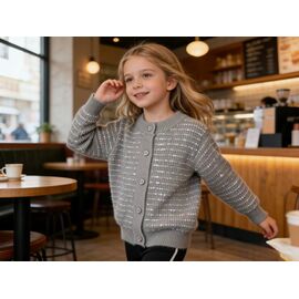 Фотография Кофта детская тёплая на девочку 330 grey р.110-150 "Fili kids" недорого оптом от прямого поставщика