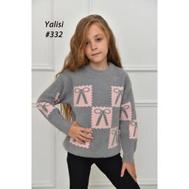 Фотография Свитер детский на девочку 332 grey р.110-150 "Fili kids" недорого оптом от прямого поставщика