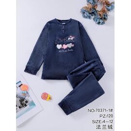 Піжама дитяча тепла на дівчинку 70371-1 navy р.6-14 "Fili kids" недорого оптом від прямого постачальника