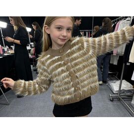 Кофта дитяча тепла на дівчинку 857 khaki р.110-150 "Fili kids" недорого оптом від прямого постачальника