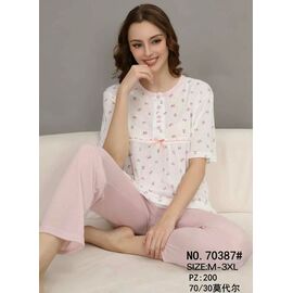 Піжама легка жіноча 70387 beige р.54-62 "Fili Wear" недорого оптом від прямого постачальника