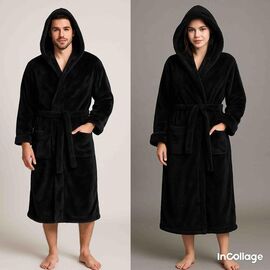 Халат жіночий теплий FW1580 black р.52-56 "Fili Wear" недорого оптом від прямого постачальника