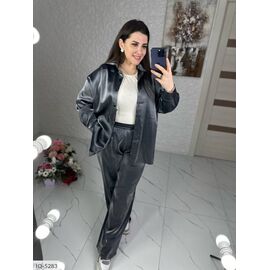 Фотография Костюм-двойка: рубашка + брюки клеш, блестящая, качественная ткань с серебряным напылением, переливается хорошим сиянием на свете, классные цвета, в таком костюме вы не остаться не замеченной р.50-52;54-56;58-60 "VLADA" купить недорого от прямого поставщи