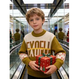 Фотография Свитер детский на мальчика 325 khaki р.110-150 "Yalisi" недорого оптом от прямого поставщика