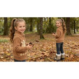 Фотография Кофта детская тёплая на мальчика 377 brown р.110-150 "Yalisi" недорого оптом от прямого поставщика