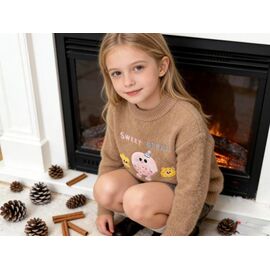 Фотография Свитер детский на мальчика 389 brown р.110-150 "Yalisi" недорого оптом от прямого поставщика