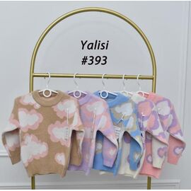 Фотография Свитер детский на девочку 393 pink р.110-150 "Yalisi" недорого оптом от прямого поставщика