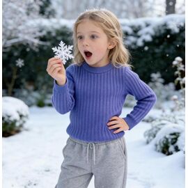 Фотография Свитер детский на девочку 513 lilac р.110-150 "Yalisi" недорого оптом от прямого поставщика