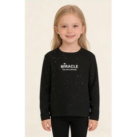 Фотография Свитер детский на девочку 5805 black р.120-160 "Yalisi" недорого оптом от прямого поставщика