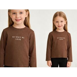 Фотография Свитер детский на девочку 5808 brown р.120-160 "Yalisi" недорого оптом от прямого поставщика