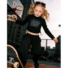 Светер Дитячий на дівчинку 5819 black р.120-160 "Yalisi" недорого оптом від прямого постачальника