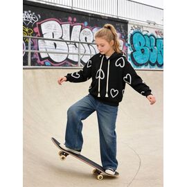 Худи дитячий на дівчинку 5848 black р.110-160 "Yalisi" недорого оптом від прямого постачальника