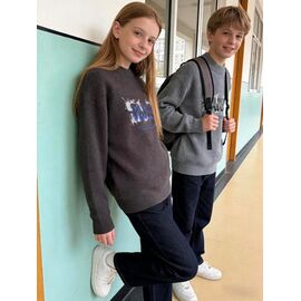 Фотография Свитер детский унисекс 755 brown р.130-170 "Yalisi" недорого оптом от прямого поставщика