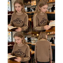 Фотография Свитер детский на девочку 836 brown р.110-150 "Yalisi" недорого оптом от прямого поставщика