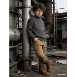 Фотография Свитер детский на мальчика 838 grey р.110-150 "Yalisi" недорого оптом от прямого поставщика