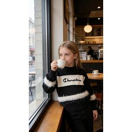 Фотография Свитер детский на девочку 860 black р.110-150 "Yalisi" недорого оптом от прямого поставщика