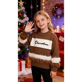 Фотография Свитер детский на девочку 860 brown р.110-150 "Yalisi" недорого оптом от прямого поставщика