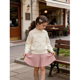 Фотография Свитер детский на девочку 861 white р.110-150 "Yalisi" недорого оптом от прямого поставщика