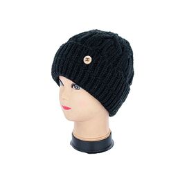 Шапка зимова жіноча PJW001-2 на флісі black р.56-60 "Angelica" недорого оптом від прямого постачальника