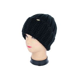 Шапка зимова жіноча LW002-4 на флісі black р.56-60 "Angelica" недорого оптом від прямого постачальника