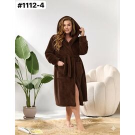 Фотография Халат женский тёплый 1112-4 brown р.46-60 "ZLATA" недорого оптом от прямого поставщика