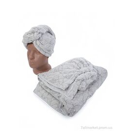 Фотография Полотенце Весна/осень 10306-6959 l.grey набір баня+чолма (70x140) (1 шт. р.сетка ) "Obuvok" недорого оптом от прямого поставщика