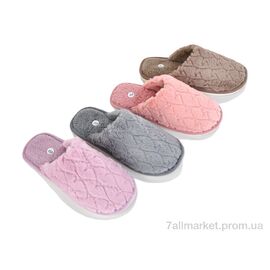 Фотография Тапки женские для дома зима M712 mix (12 пар р.36-41) "Alex" недорого оптом от прямого поставщика