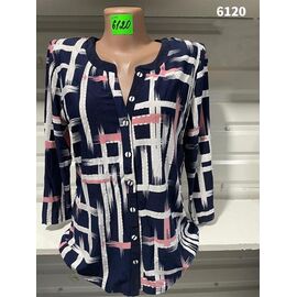 Блузка жіноча 6120 navy р.48-56 "VERJINIA" недорого оптом від прямого постачальника