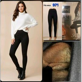 Фотография Лосины женские тёплые 971 black р.44-56 "Hoan" недорого оптом от прямого поставщика