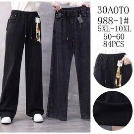 Фотография Джинсы утеплённые женские 988-1 mix р.5XL-10XL "Hoan" недорого оптом от прямого поставщика