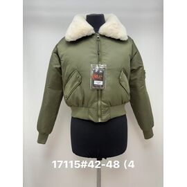 Куртка жіноча зимова 17115 khaki р.42-48 "Jacket" недорого оптом від прямого постачальника