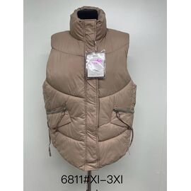 Жилетка жіноча 6811 brown р.XL-3XL "Jacket" недорого оптом від прямого постачальника