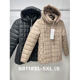 Куртка жіноча демісезонна B811-1 black р.XL-5XL "Jacket" недорого оптом від прямого постачальника