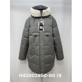 Куртка жіноча зимова H42002 grey р.50-60 "Jacket" недорого оптом від прямого постачальника