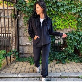 Костюм спортивний жіночий теплий 370 black р.42-48 "Kosta" недорого оптом від прямого постачальника