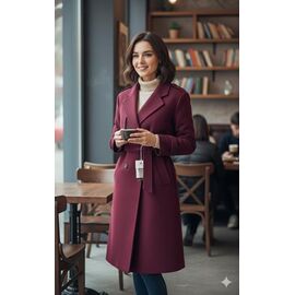 Пальто жіноче 3009 wine р.S-L "Met&March" недорого оптом від прямого постачальника