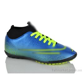 Фотография Футбольная обувь детские Весна/осень 043-1 синьо-зелений (5 пар р.36-39) "Presto" недорого оптом от прямого поставщика