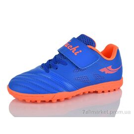 Фотография Футбольная обувь детские Весна/осень 23081 синій-помаранч. (8 пар р.28-35) "Presto" недорого оптом от прямого поставщика